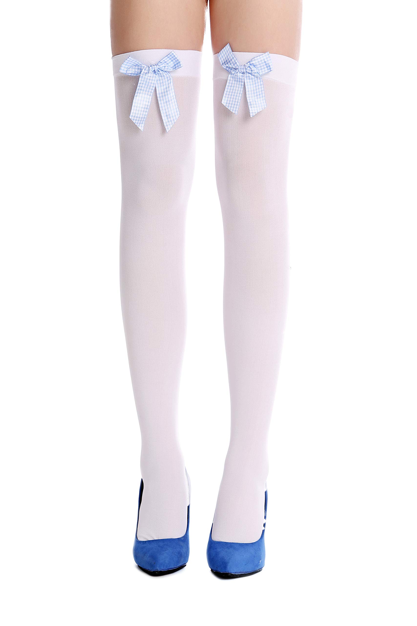 DRESS ME UP WZ-002WB stockings ladies stockings overknees stockings carnival white blue checked bow sailor sailor's bride