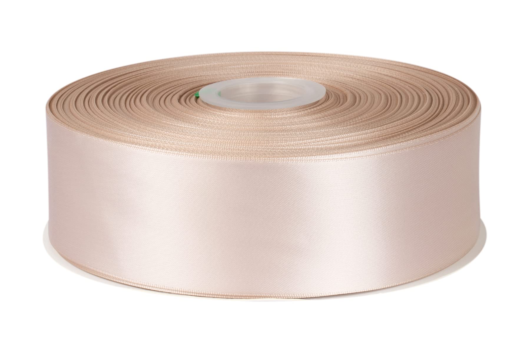 Fondersy 50mmX 91M Double Faced Satin Ribbon Vanilla Polyester Ribbon for Gift Wrapping Wedding Decoration Floral Arrangement Crafts
