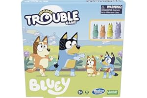 Trouble: Bluey Edition Board Game, Fun Game for Kids Ages 5 and Up, Game for 2-4 Players, Race Bluey, Bingo, Bandit, or Chill
