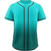KXK Blank Baseball Jersey for Men Casual Button Down Shirts Short Sleeve Active Team Sports Uniform