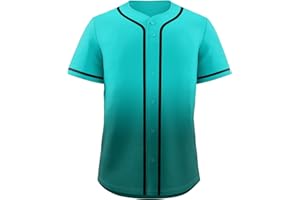 KXK Blank Baseball Jersey for Men Casual Button Down Shirts Short Sleeve Active Team Sports Uniform