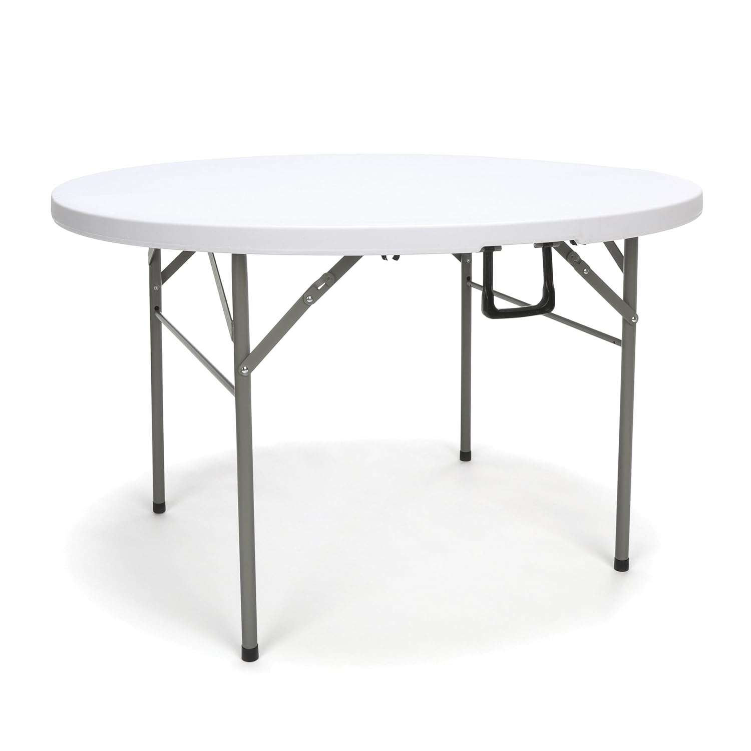 Essentials Multipurpose Folding Utility Table - Sturdy Card/Conference/Office/Craft Center Folding Plastic Table, 48" Round, White (ESS-5048RF)