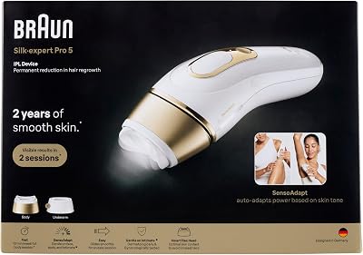 Braun IPL smart silk·expert Pro 5, depilação a laser para casa, depilação duradoura, com saqueta, 2 bicos, PL5210