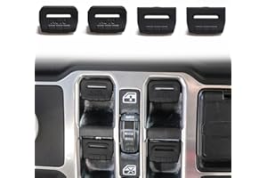 West-xingzhe for Jeep Wrangler JL Accessories, Black Window Switch Button Cover for Jeep Wrangler JL 4XE Gladiator JT 2018-2025, 4 PCS