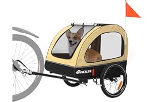 ANOUR Dog Bike Trailer, Dog Buggy for Bicycle, Suitable for Small and Medium Pets Up to 88lbs