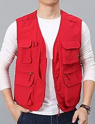 Flygo Men's Utility Cargo Vest Outdoor Summer Work