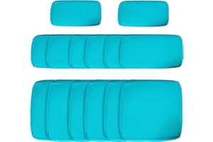 Outsunny 14Pcs Outdoor Cushion Covers, Patio Cushion Covers Replacement for Rattan Sofa Set - No Cushion Included, Light Blue