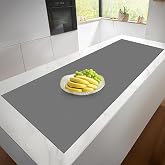 Mmmat Silicone Mat Roll, Heat Resistant Kitchen Countertop Protector | 17IN X 5FT, Grey | Non-Slip Table Mat Desk Saver Pad, Multi-functional Cuttable Silicone Mats, Craft Mat