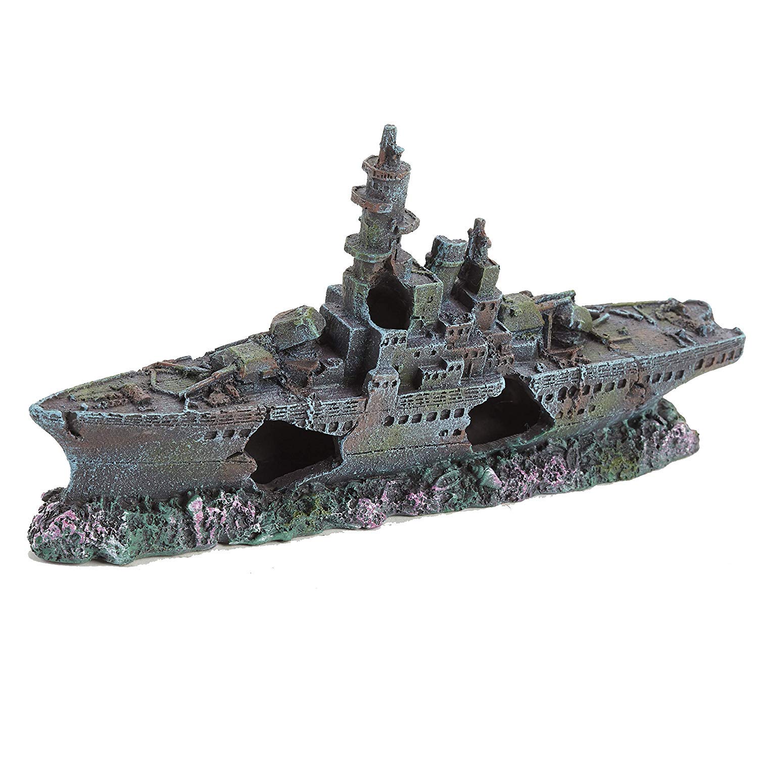 Ornaments WS021S Medium 40cm HERITAGE AQUARIUM FISH TANK TITANIC SHIP BOAT WRECK HANDPAINTED