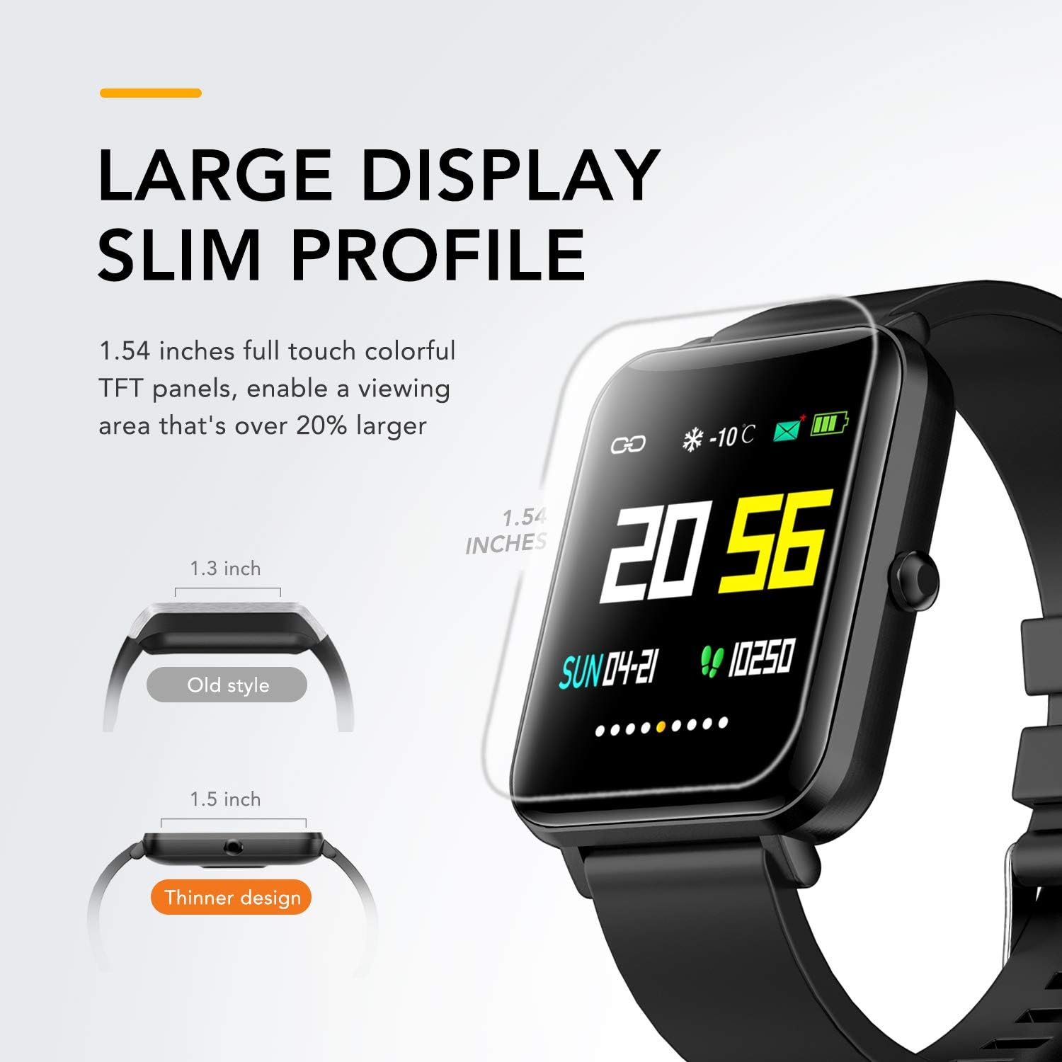 Foronechi Smart Watch for Android/Samsung/iPhone, Activity Fitness Tracker with IP68 Waterproof for Men & Women, Smartwatch with 1.54