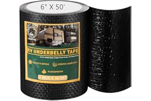 IONCAT RV Underbelly Material Repair Tape, Flex Seal Belly Tape with Permanent Strong Adhesive for RV, Mobile Home, Camper Travel Trailer, RV Awning Tear Repair Kit, Waterproof, 6 INCH x 50 Feet
