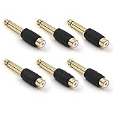 VCE RCA to 1/4" Audio Adapter, 6.35mm Mono Plug