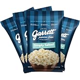 Garrett Popcorn Simply Salted, 4.0oz, 4 Bags | Light Salty Snack, Vegan, Gluten Free, Only 3 Ingredients, Popped Popcorn Bags