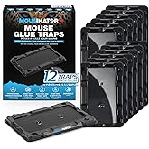 MOUSINATOR Mouse Glue Traps, 12-Pack, Heavier Plastic Glue Trap with Extra-Strong Adhesive for Small Mice, Sticky Mouse Trap 