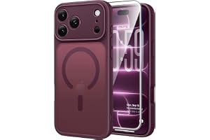 FNTCASE for iPhone 18 Pro Max / 17 Pro Max Case Fit for MagSafe Burgundy | Translucent Magnetic Slim Shockproof Protective Co