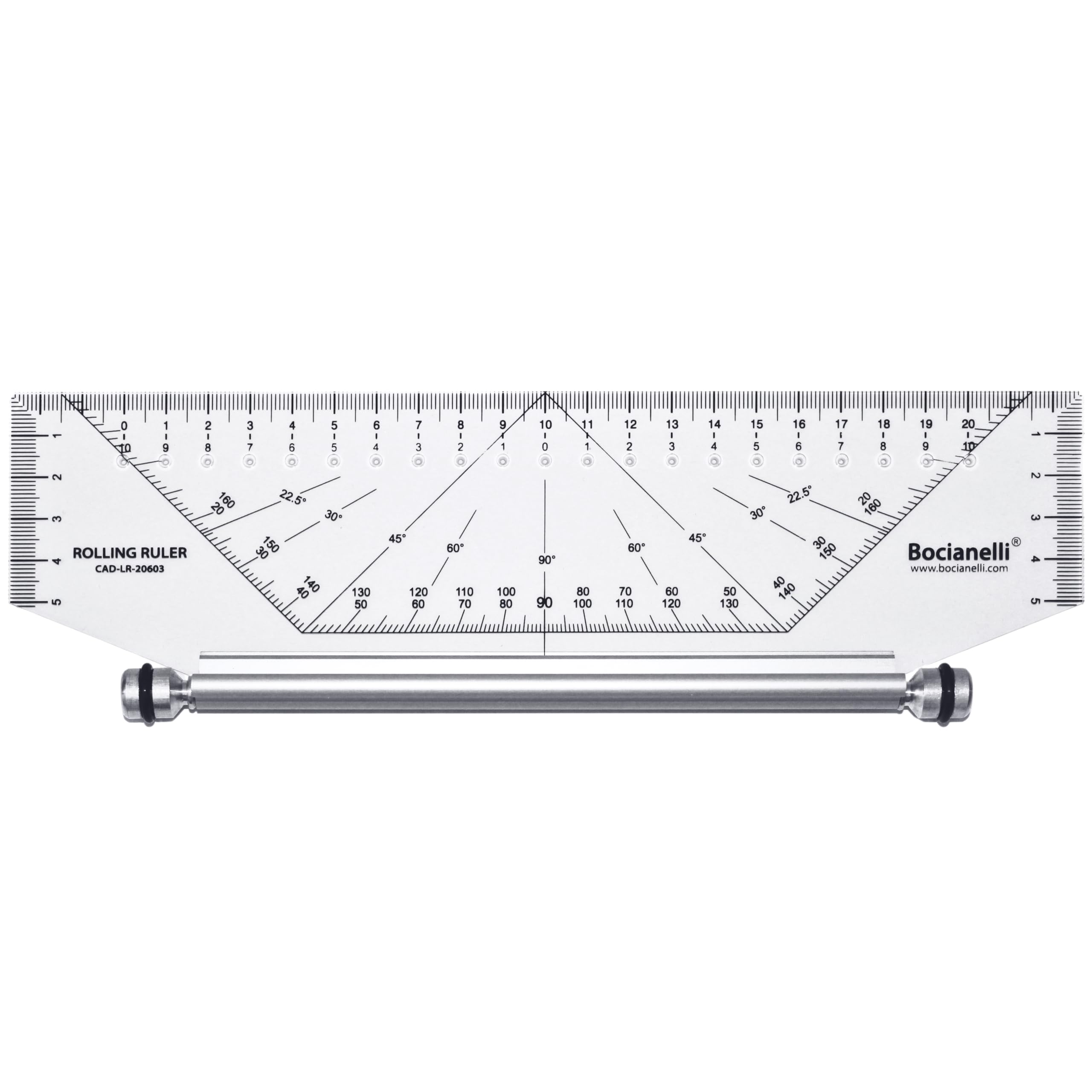 Rolling Ruler 25cm - Parallel Ruler - Technical Drawing Ruler with Handle - Parallel Rolling Ruler - Architect Drawing Ruler - Parallel Glider Ruler Metric - Multipurpose Roller Ruler - Scale 1:1