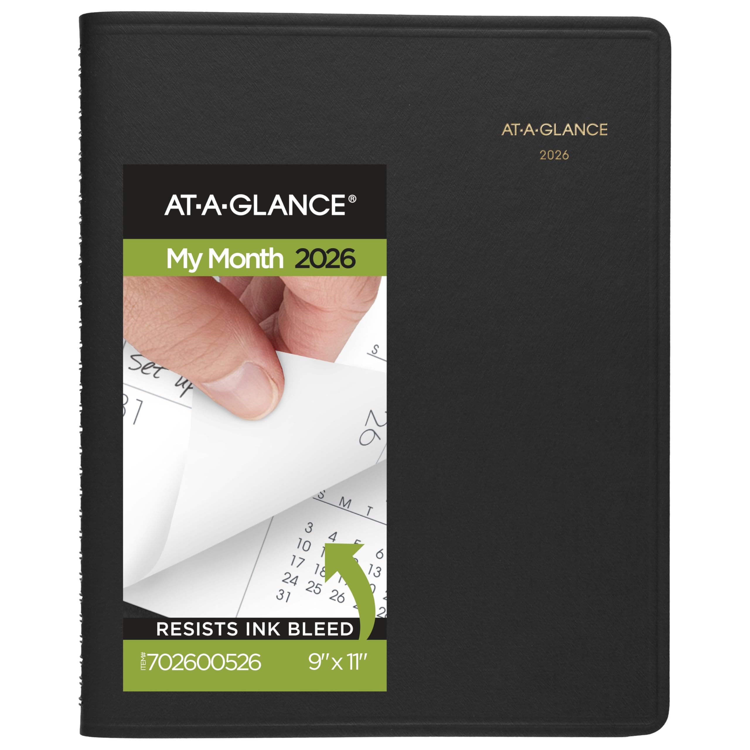 Photo 1 of *MINOR DAMAGE - USED*
AT-A-GLANCE 2026 Planner, Monthly, 15-Month, 9" x 11", Large, Black (702600526)