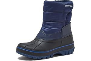 Lands' End Waterproof Kids Snow Boots - Insulated Warm Fleece Lined Winter Boots for Toddlers, Girls & Boys Size 5-10 Toddler or 11-7 Little or Big Kid