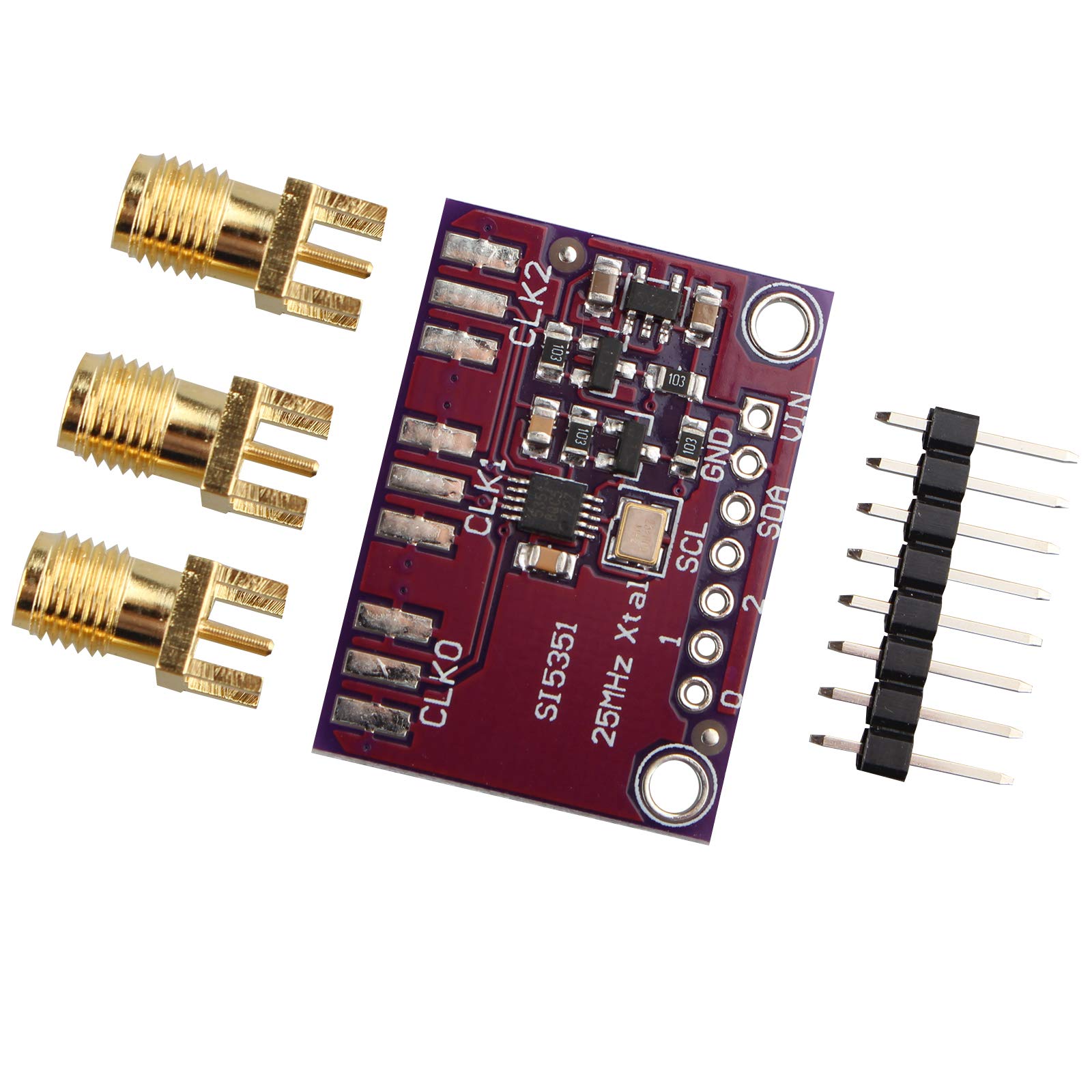 HALJIA CJMCU-5351 Si5351A Si5351 I2C 25MHZ Controller Clock Signal Generator Breakout Board 8KHz to 160MHz 3-5VDC Compatible with Arduino IDE