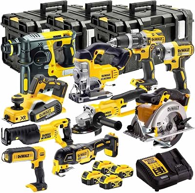 DEWALT 18V 10-Piece Cordless Power Tool Combo Kit w/ 4x 5.0Ah