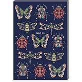 Lady Jayne Large Notepad with Hardcover and Flip Top Stand – 60 Perforated Sheets with Artwork, 6.875" x 10" – Botanical Garden Insects (12947)