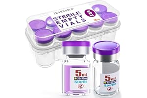 5ml Sterile Empty Vial,Sterile Glass Vials, with Self-Healing Injection Port and Flip Top Cap, Sterile Package 10PCS by ZHANXUBIO (5ml,10)