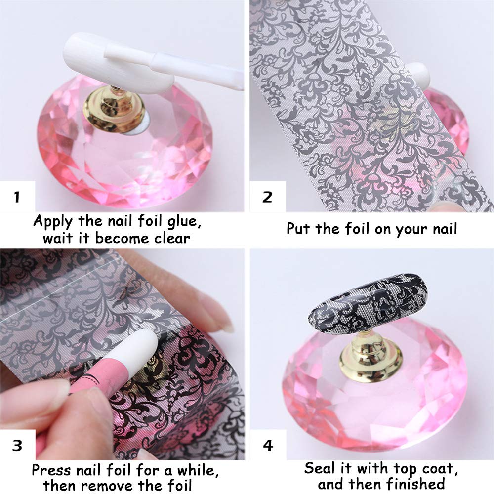 Macute Nail Foil Transfer Stickers Nail Art Supplies Foil Transfers 10 Rolls Flowers Starry Sky Nail Decals Manicure Tips Wraps Nail Art Decorations for Women Fingernails Toenails DIY Beauty Designs: Beauty