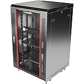 Sysracks 18U 24 inch Depth Wall Mount It Server Data Network Rack Cabinet Enclosure Powerbar/Hardware / 2 Shelves/Casters/Coo