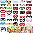 Jolumros Superhero Masks Party Favors for Kids, 36 Pcs Kids Super Hero Costumes Party Supplies Cosplay Felt Mask for Kid Superhero Favors Decorations