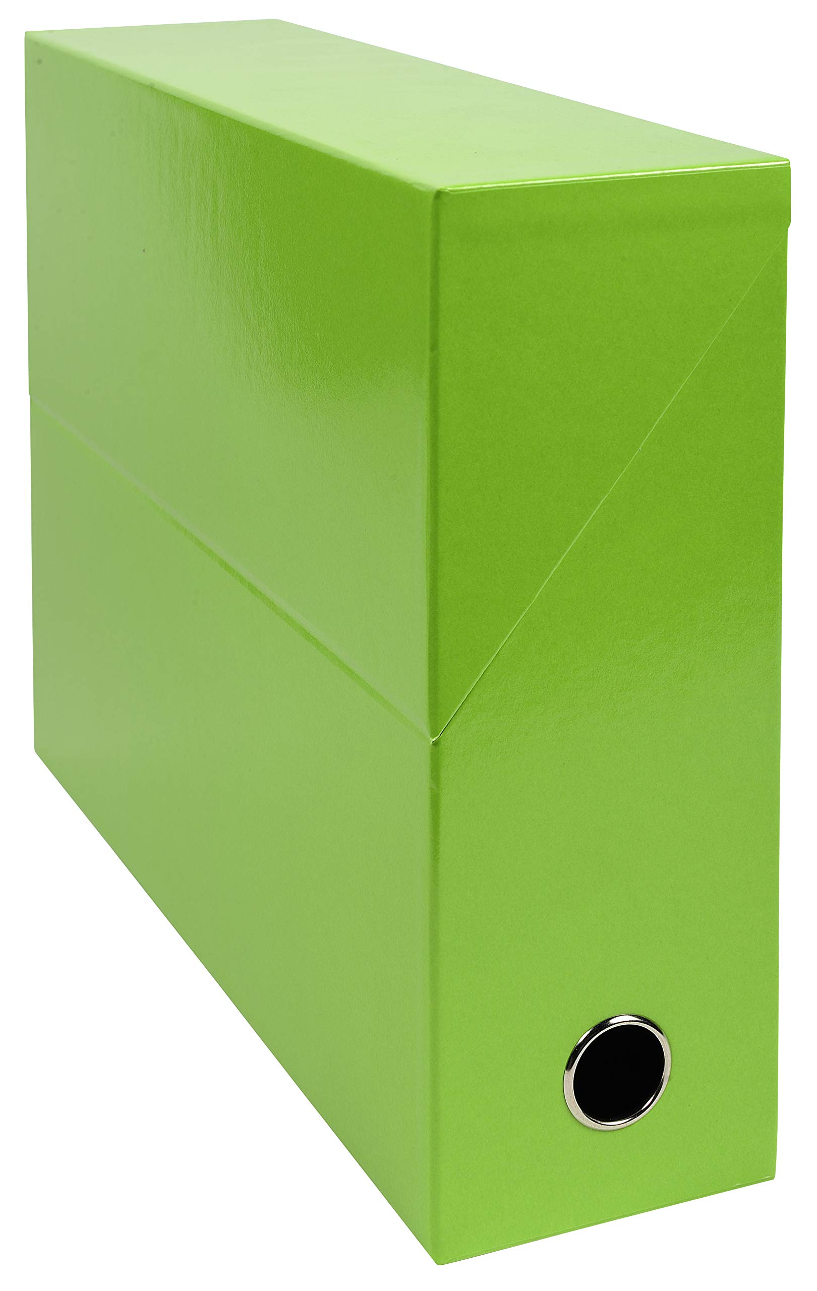 Exacompta - Ref 89923E - Iderama Collection - Transfer Box - 250 x 330 x 90mm in Size, Suitable for Holding A4 Documents, Premium Plastic-Coated Pressboard - Lime Green