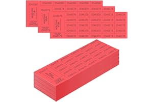 Kosiz 504 Sheets 25 Bid Raffle Ticket with Different Numbers Per Sheet Chinese Auction Tickets for Events Church Basket Auction Silent (Red)