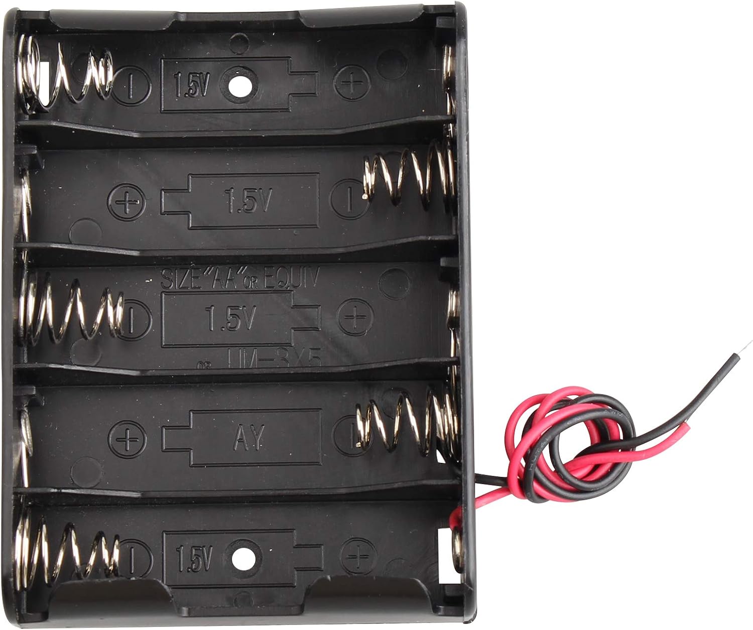 HALJIA 2Pcs 7.5V AA 5 x 1.5V Plastic Battery Holder Case Battery Storage Box with Wire Leads - Image 4