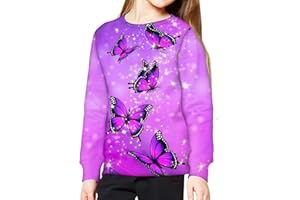 ZPINXIGN Girls Boys Sweatshirt Fall Outfit Kids Comfy Sweaters Pullover Tops 6-14 Years Old