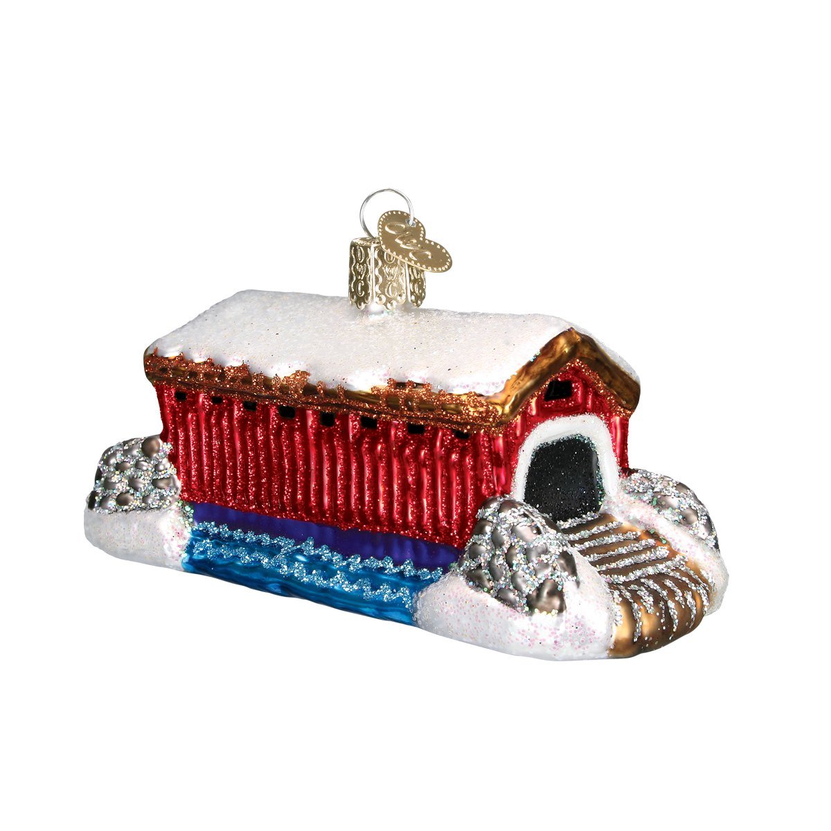Old World Christmas Cities, Places and Landmarks Glass Blown Ornaments for Christmas Tree Covered Bridge