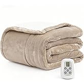Heated Blanket Electric Blanket Twin 62"x84" Fast Heating Electric Blanket with 10 Heat Levels & 10 Hours Auto-Off Overheat Protection Cozy Soft Flannel Heated Throw Blanket