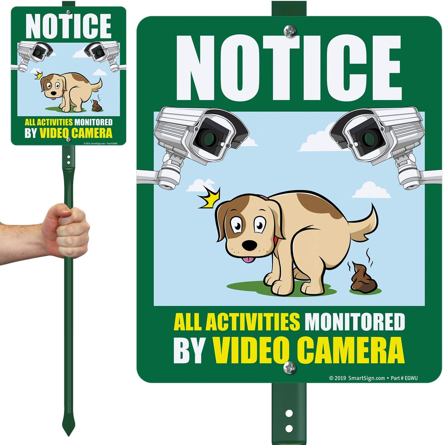 SmartSign Dog Poop Sign for Yard, Notice All Activities Monitored by