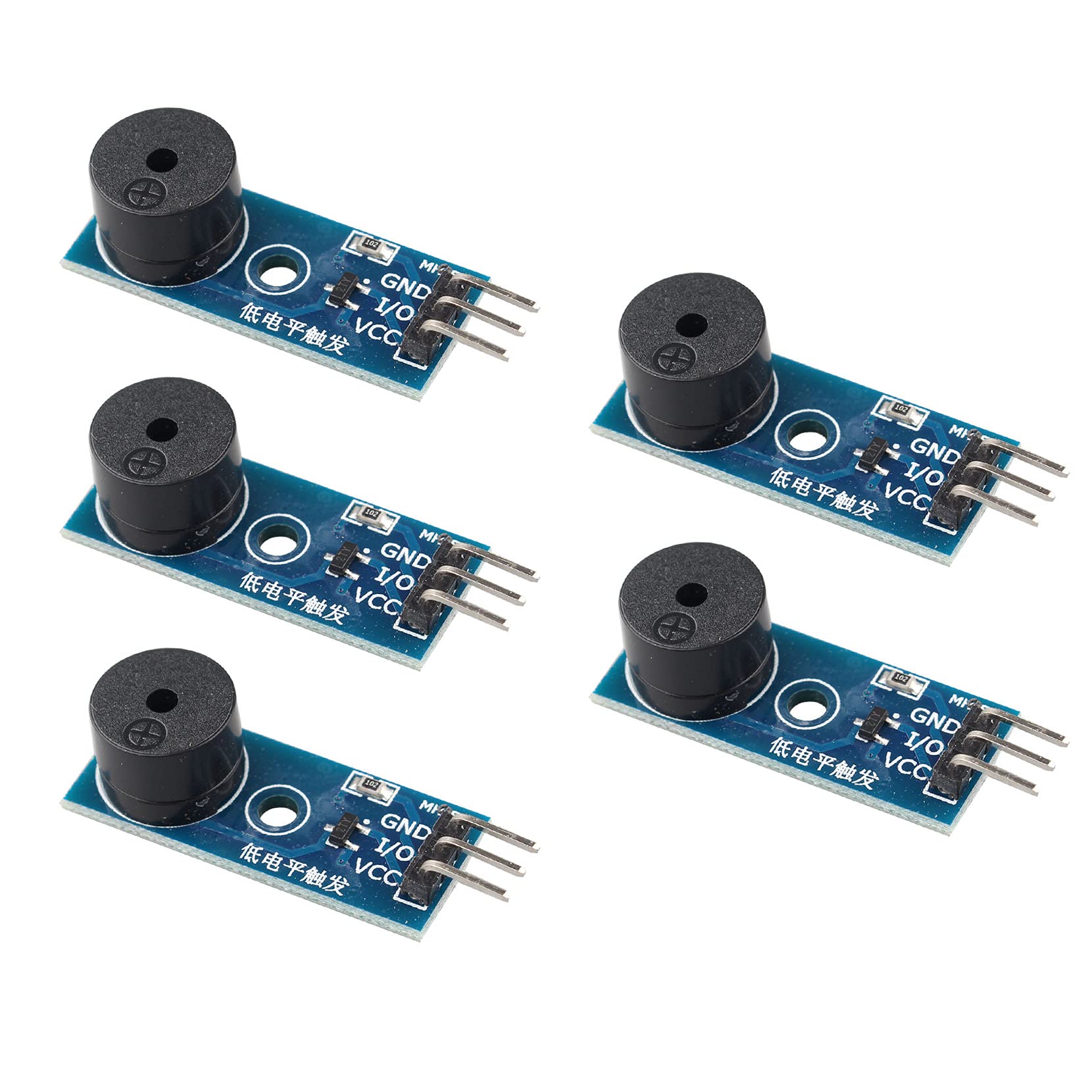 Jopto 5PCS DC 3.3-5V Passive Low Level Trigger Buzzer Alarm Sound Module 3 Pin Control Compatible with Arduino