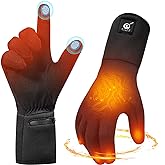 Heated Gloves for Adults - Rechargeable Battery, 3 Heat Settings, Water Resistant Touchscreen Compatible for Women Men Winter Sports, Motorcycling, Hunting Outdoor Activities