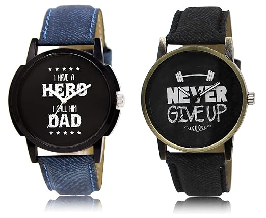 Analogue Black Dial Mens & Boys Stylish Combo of 2 Watch -LR07_27