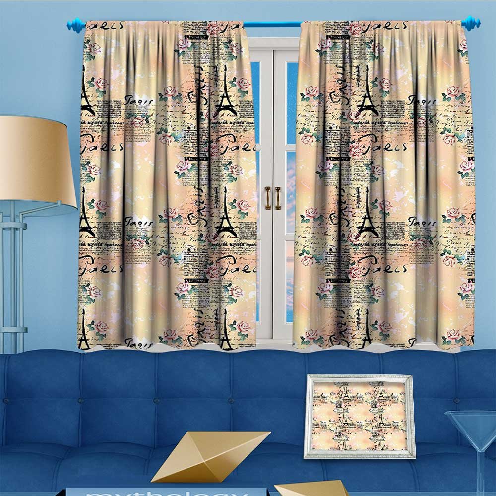 Mikihome Pattern Decor Artistic Window Curtain French Themed