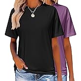 Zeagoo Women's T-Shirts Short Sleeve Tops Summer Casual Blouse Crew Neck Basic Shirt 2 Pack Loose Fit Tee