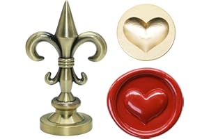 SWANGSA 3D Heart Wax Seal Stamp, Vintage Electroplated Bronze Flower Handle Sealing Stamp for Wedding Party Invitations Gift Idea Decoration