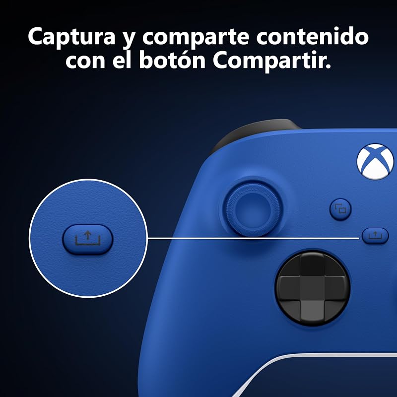Controle Sem Fio Xbox Shock Blue para Xbox Series X|S, Xbox One, Windows 10/11, iOS e Android