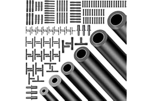 Tnisesm Silicone Vacuum Tubing Hose 130PSI 6.6 FT with 12 Sizes 128PCS Vacuum Connector, 1/8" 5/32" 3/16" 1/4" 5/16" 3/8"ID H