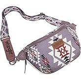 Montana West x Wrangler Large Fanny Packs for Women Western Crossbody Sling Bags Aztec Belt Purse