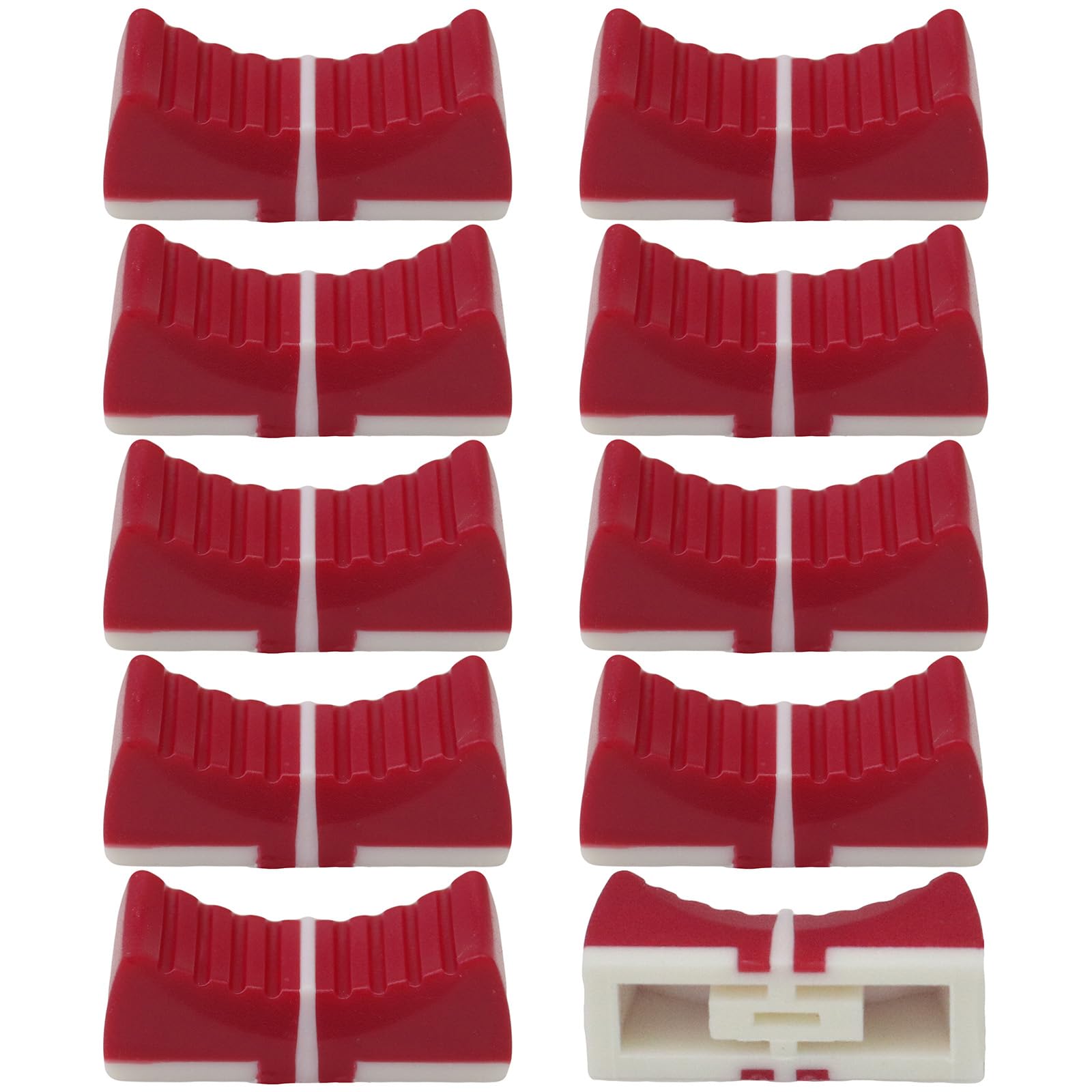 4mm Narrow 2-Colour Mixer Fader Caps Pack of 10 (Red/White)