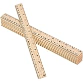 eBoot 12 Pack Wood Ruler Student Rulers Wooden School Rulers Office Ruler Measuring Ruler, 2 Scale (12 Inch and 30 cm)