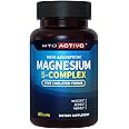 MyoActivo 5-in-1 Magnesium Complex - High Absorption - Chelated Magnesium Glycinate, Malate, Citrate, Taurate, & Aspartate for Nerves, Muscles, Bones | 60 Capsules | Magnesium Supplement