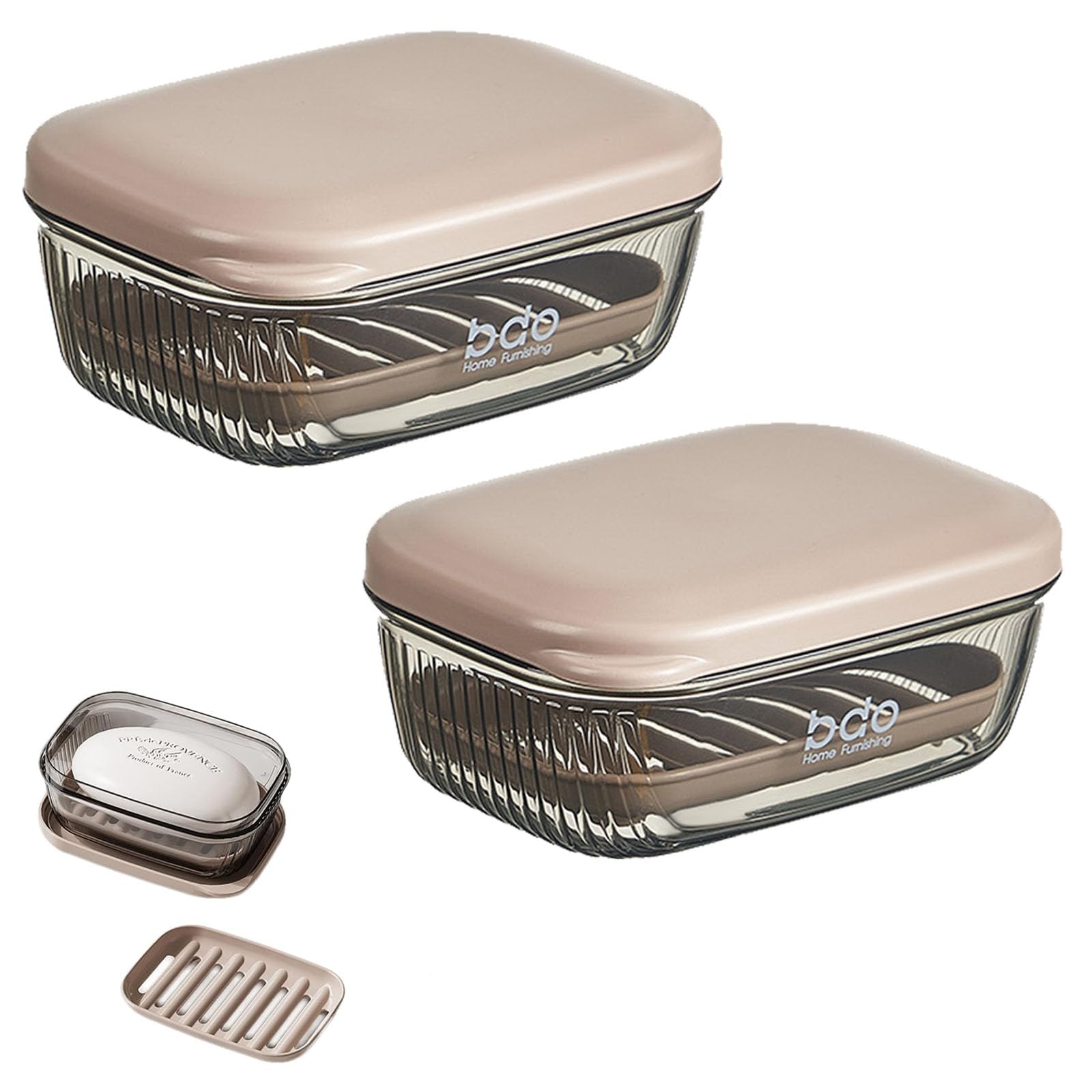 2pcs Travel Soap Case, Soap Box Travel with Lid Portable Soap Case Sealed with Cover, Soap Tin Waterproof and Moisture-Proof with Removable Drainer and Lid for Bathroom Shower Outdooror Gym (Black)