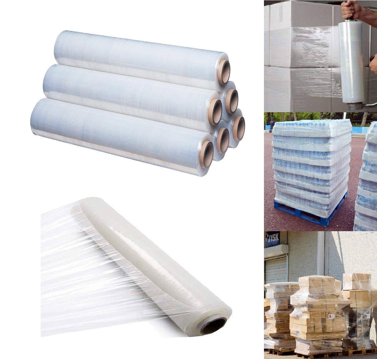 St@llion 400mm X 250 meter Rolls Clear Pallet Stretch Shrink Wrap Parcel Packing Cling Film (Pack of 2)